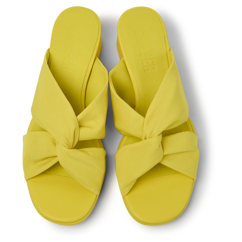 CAMPER Katie - Sandals For Women - Yellow, Size 40, Cotton Fabric