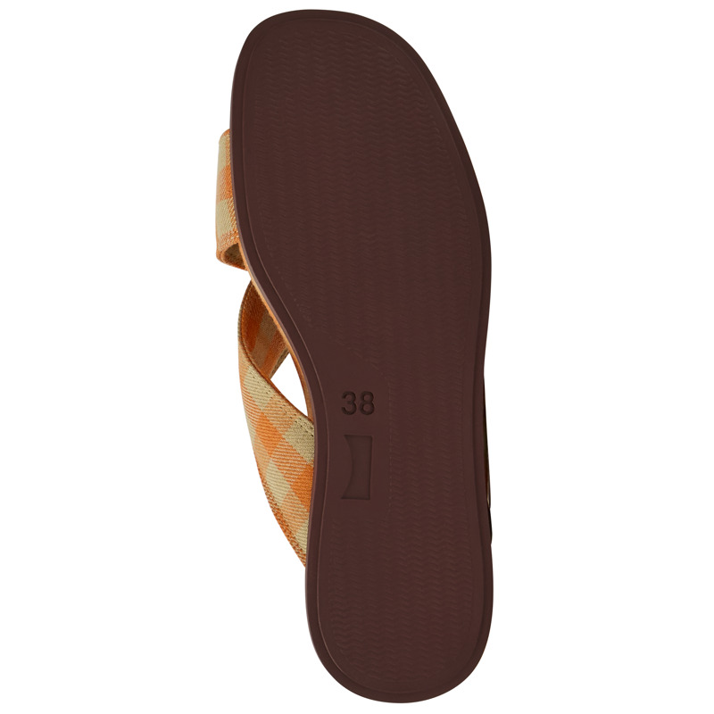 CAMPER Atonik - Sandals For Women - Orange,Beige, Size 38, Cotton Fabric