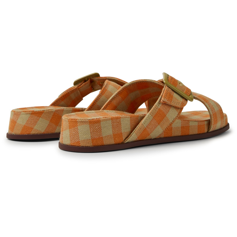 CAMPER Atonik - Sandals For Women - Orange,Beige, Size 36, Cotton Fabric