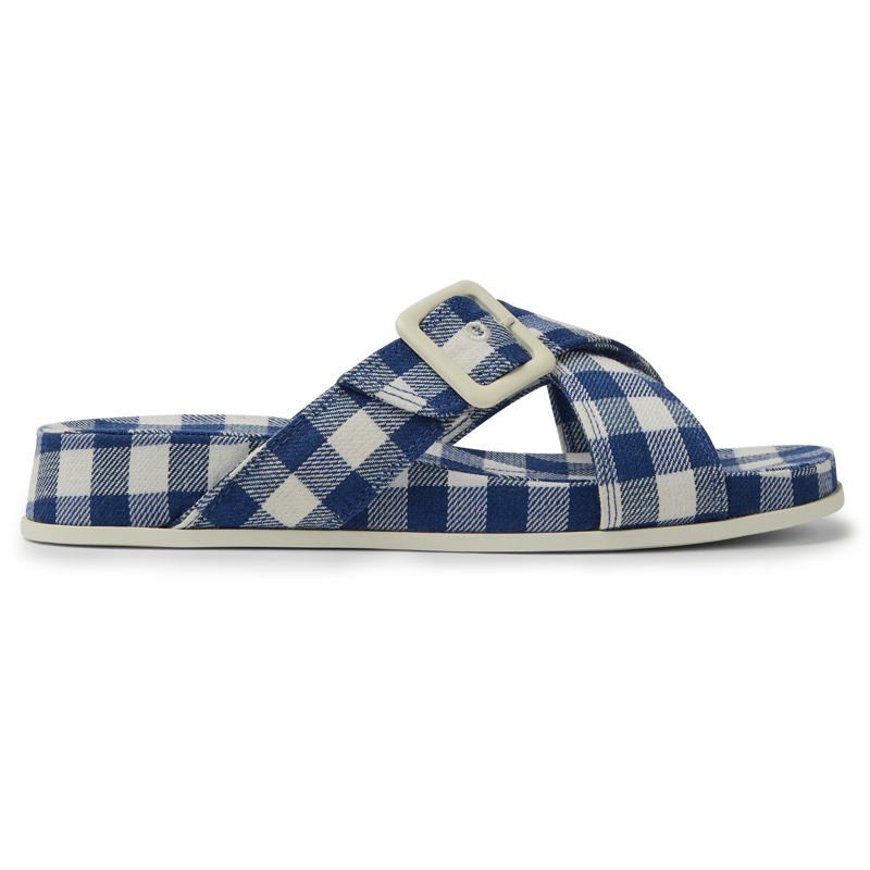 CAMPER Atonik - Sandals For Women - Blue,White, Size 38, Cotton Fabric