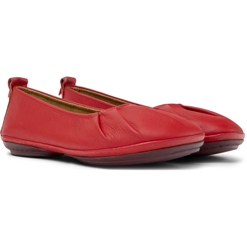 Camper Right - Ballerinas For Women - Red, Size 38, Smooth Leather