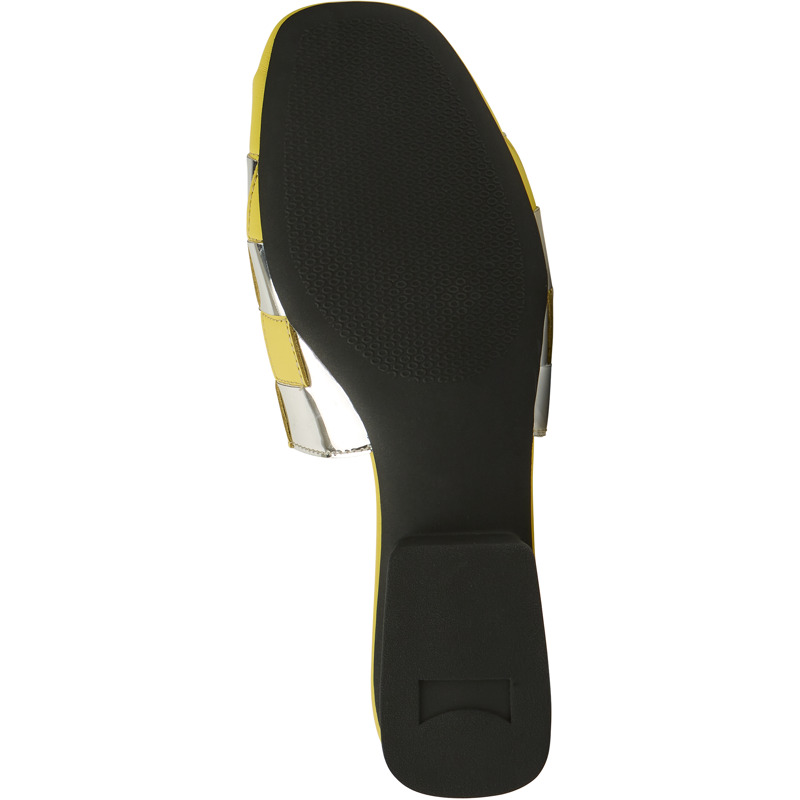 Camper Casi Myra - Sandals For Women - Grey, Yellow, Size 36, Cotton Fabric/Smooth Leather