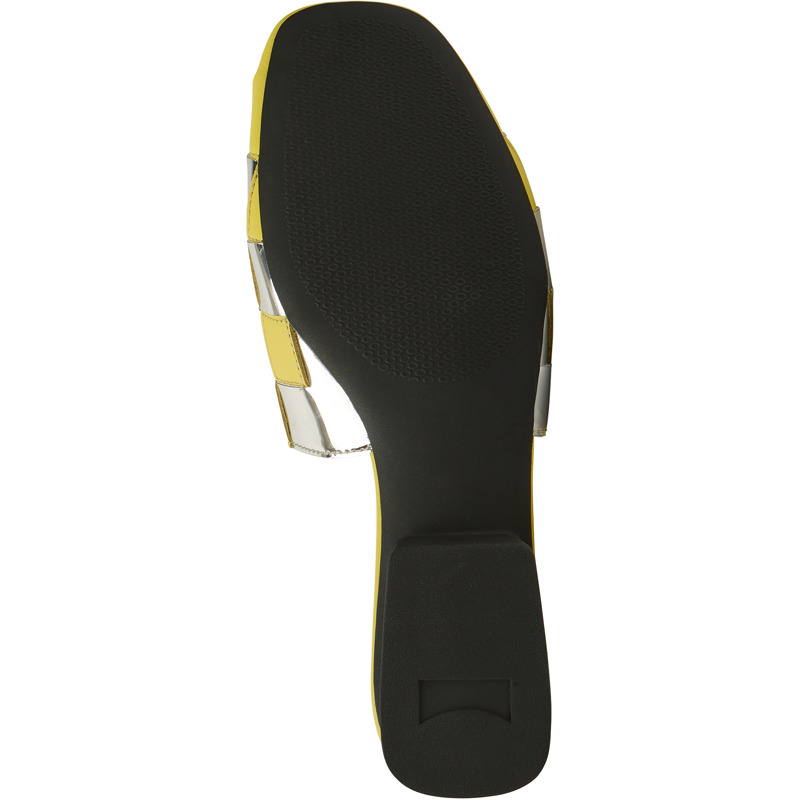 CAMPER Casi Myra - Sandals For Women - Grey,Yellow, Size 35, Cotton Fabric/Smooth Leather