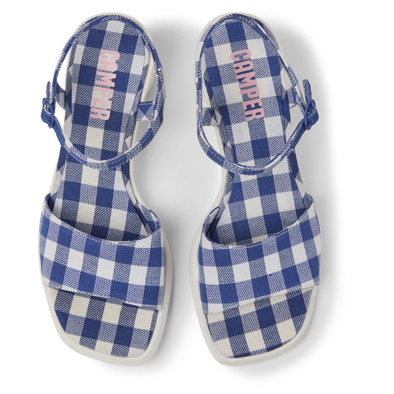 CAMPER Meda - Sandals For Women - Blue,White, Size 38, Cotton Fabric