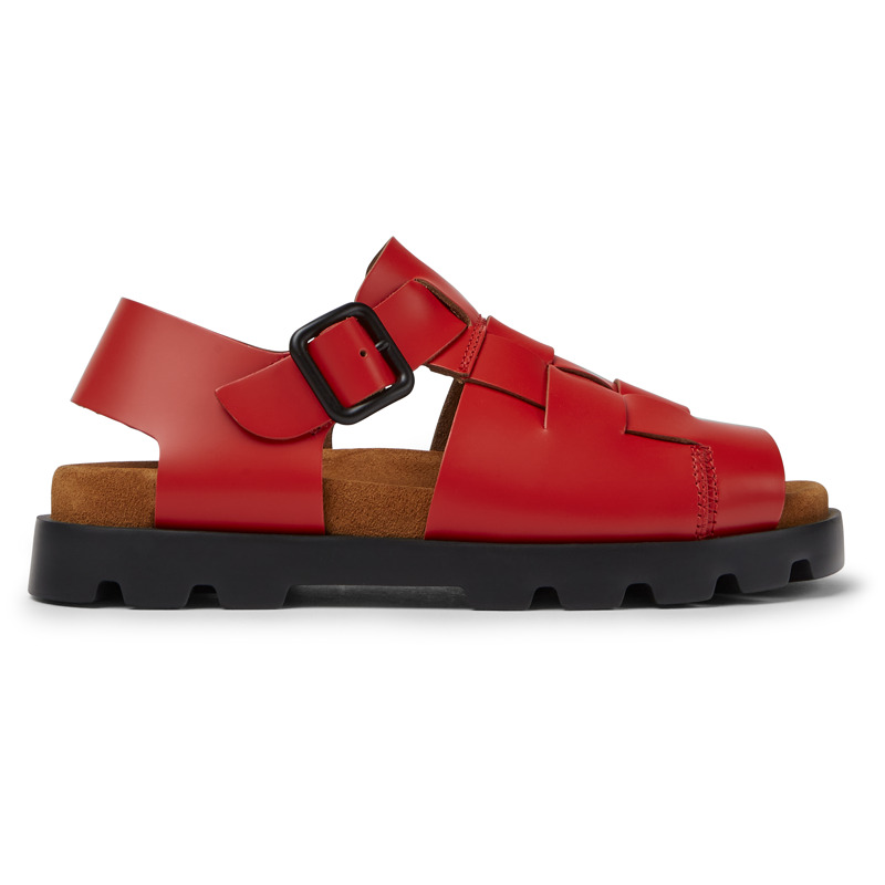 CAMPER Brutus Sandal - Sandalias para Mujer - Rojo, talla 35, Piel Lisa