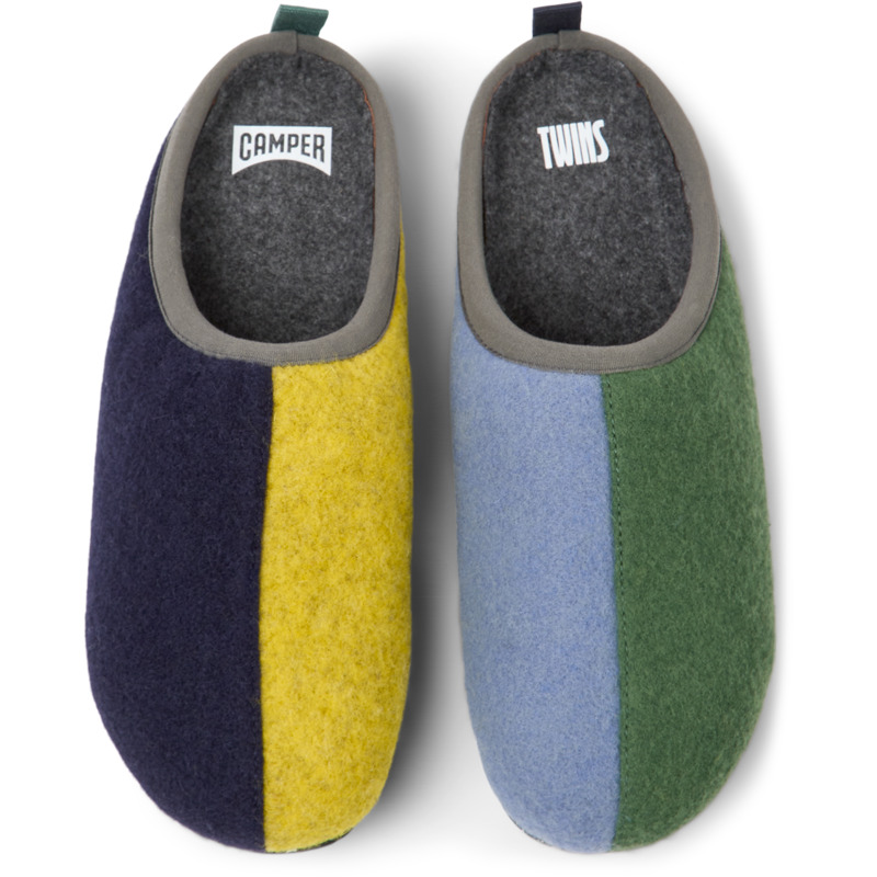 CAMPER Twins - Slippers For Women - Blue,Yellow,Green, Size 11, Cotton Fabric