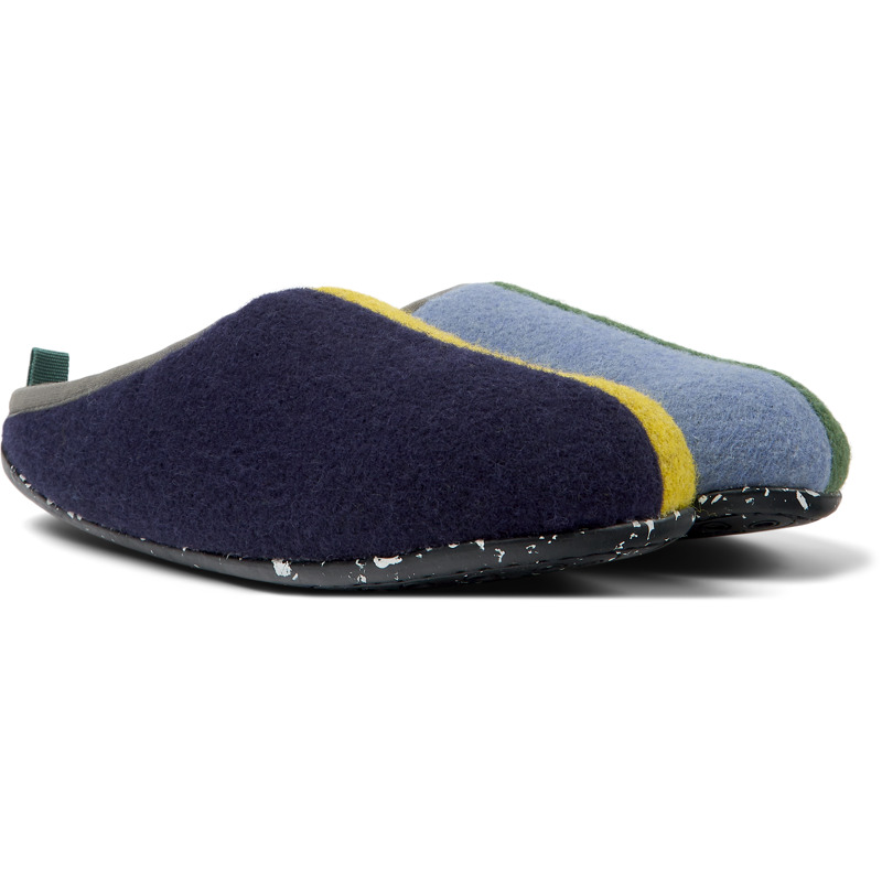 CAMPER Twins - Slippers For Women - Blue,Yellow,Green, Size 10, Cotton Fabric
