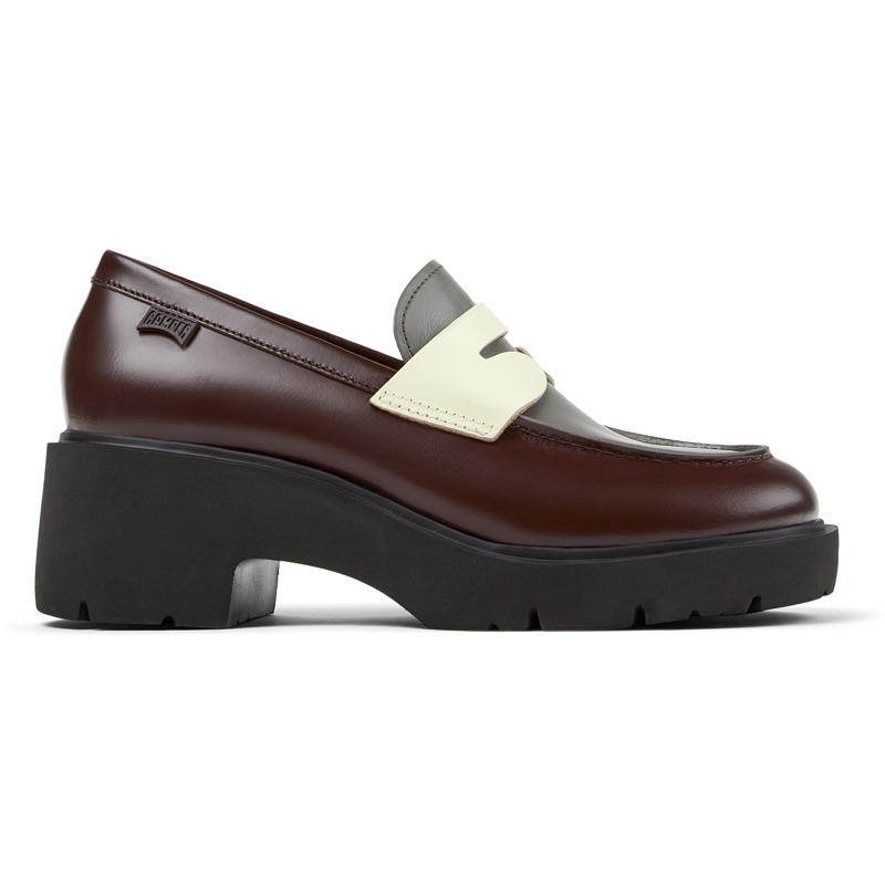 CAMPER Twins - Elegante Schuhe Für Damen - Braun ,Grau,Weiß, Größe 41, Glattleder