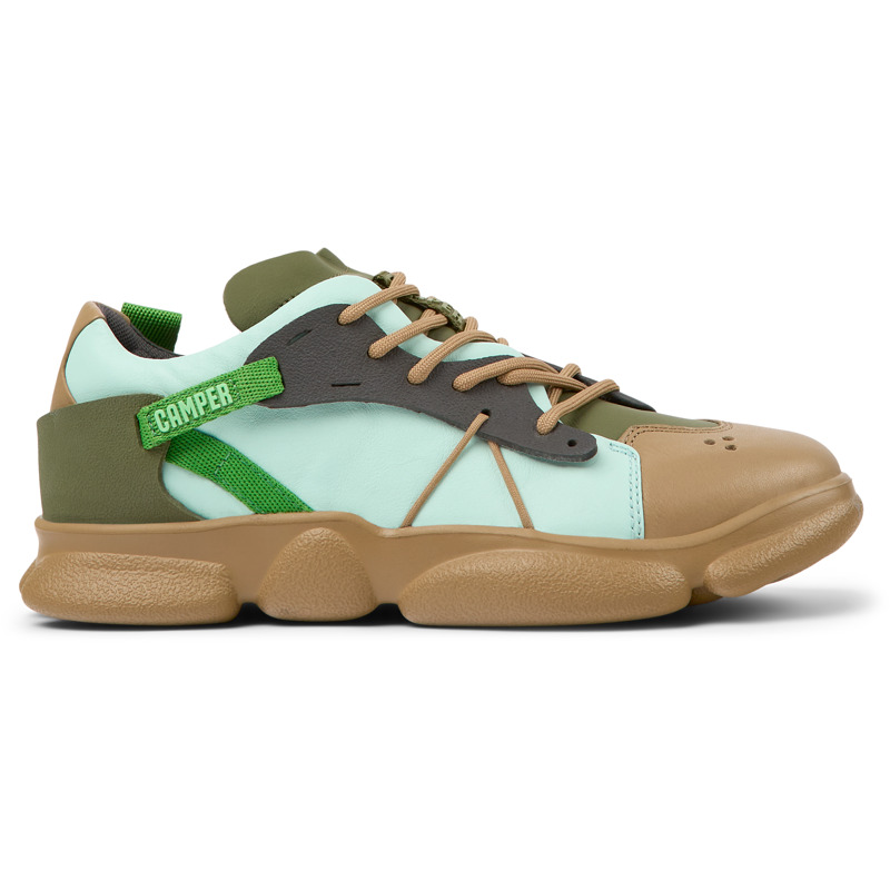 CAMPER Twins - Sneakers For Women - Brown,Green,Blue, Size 39, Smooth Leather/Cotton Fabric