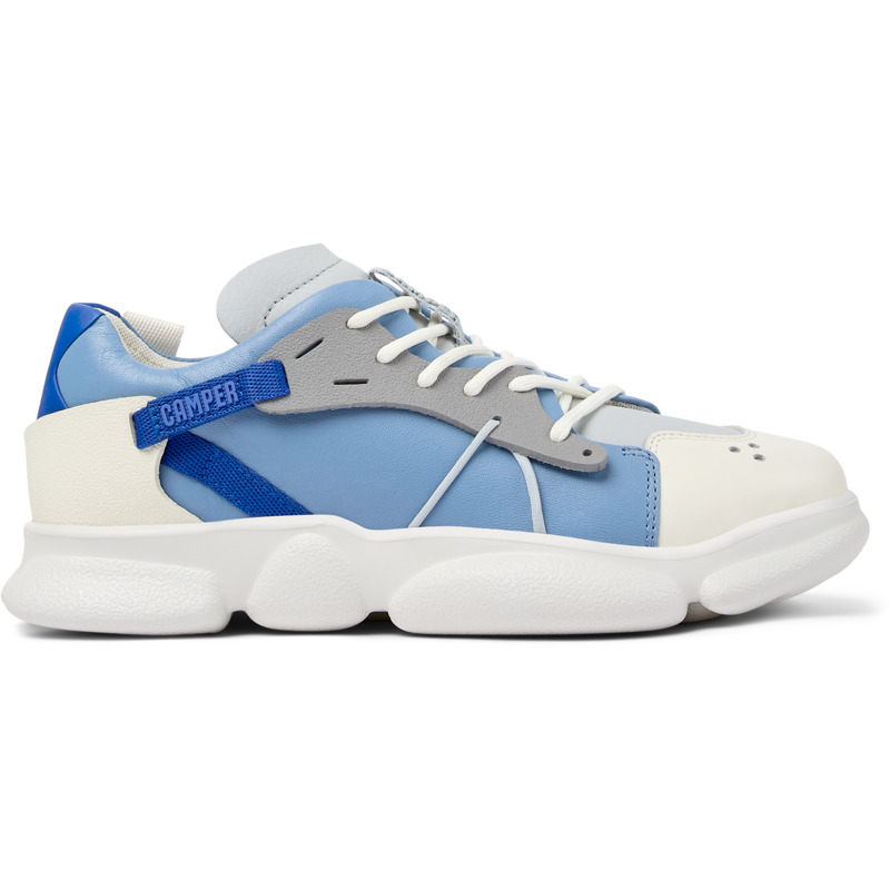 Camper Karst - Sneakers For Women - Blue, Grey, White, Size 41, Smooth Leather/Cotton Fabric