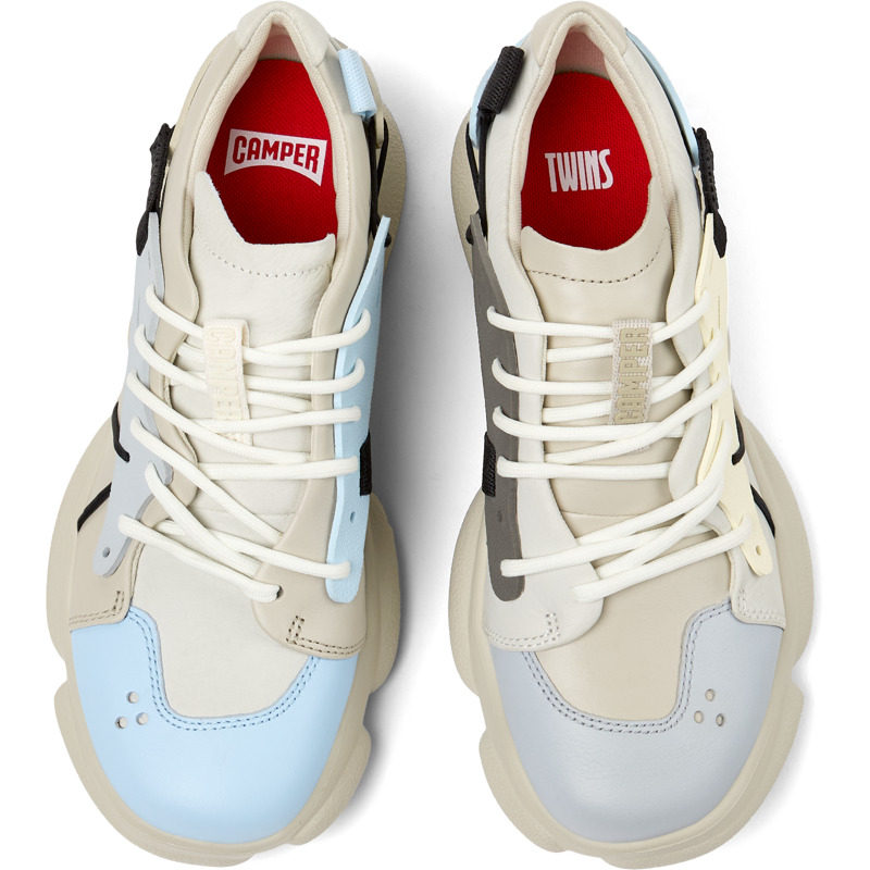 CAMPER Twins - Sneaker Für Damen - Grau,Weiß,Blau, Größe 40, Glattleder/Textile