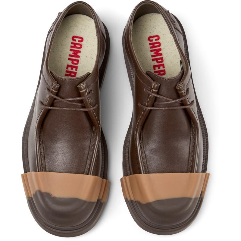 CAMPER Junction - Flat Shoes For Women - Brown, Size 41, Smooth Leather