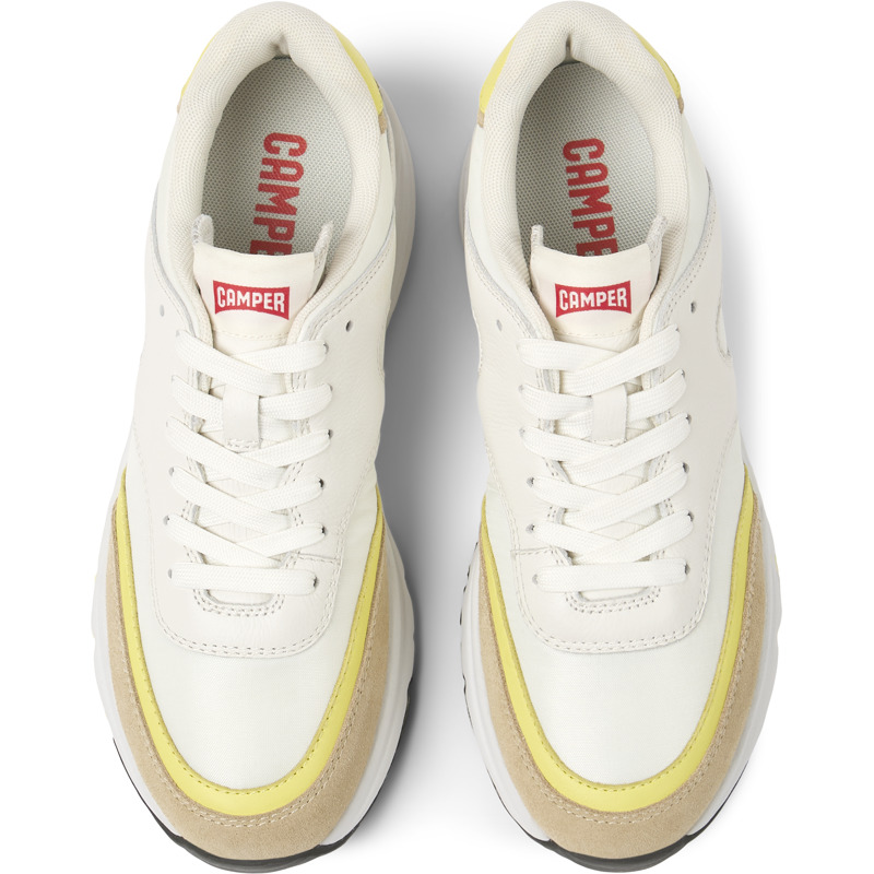 Camper Drift - Sneakers For Women - White, Beige, Yellow, Size 40, Cotton Fabric/Smooth Leather