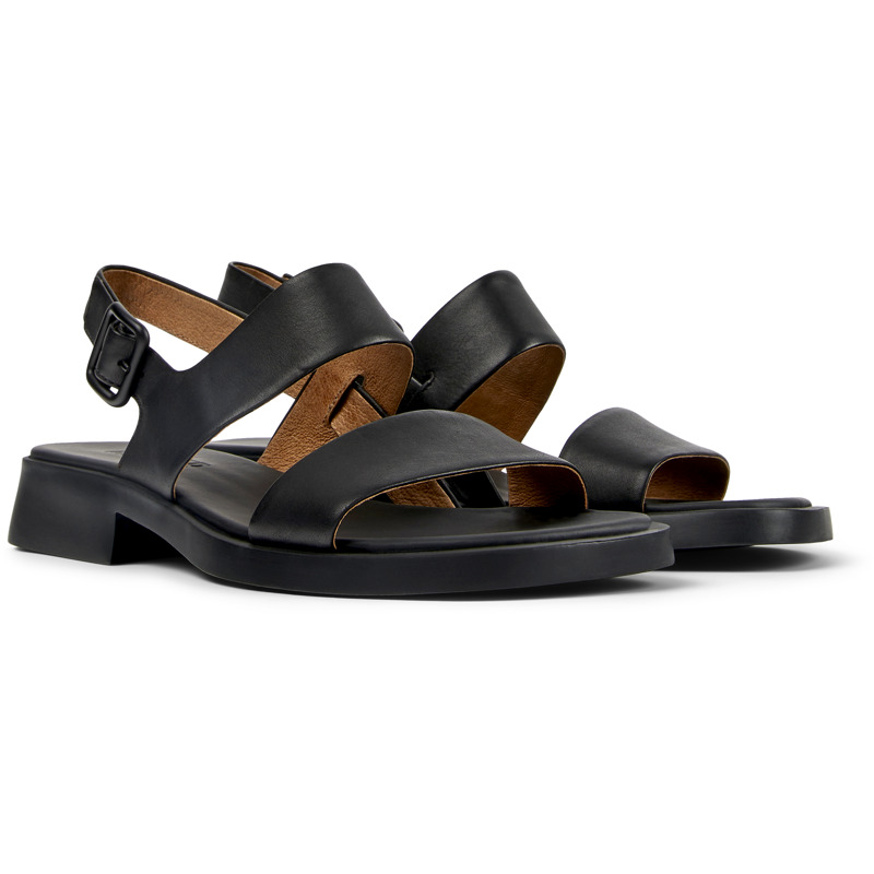 Camper Dana - Sandals For Women - Black, Size 36, Smooth Leather