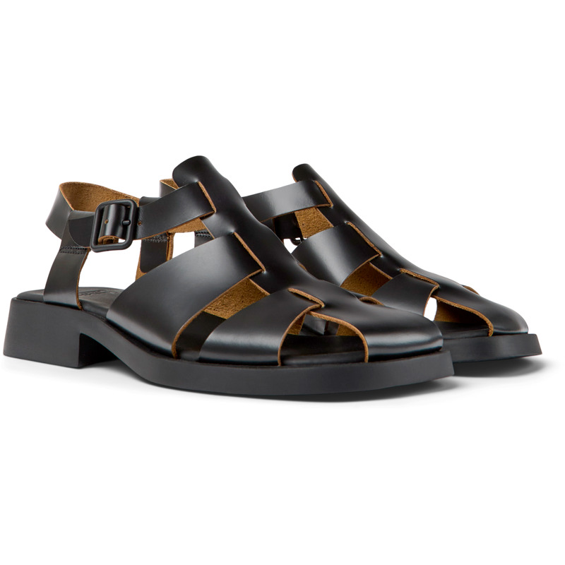 Camper Dana - Sandals For Women - Black, Size 37, Smooth Leather