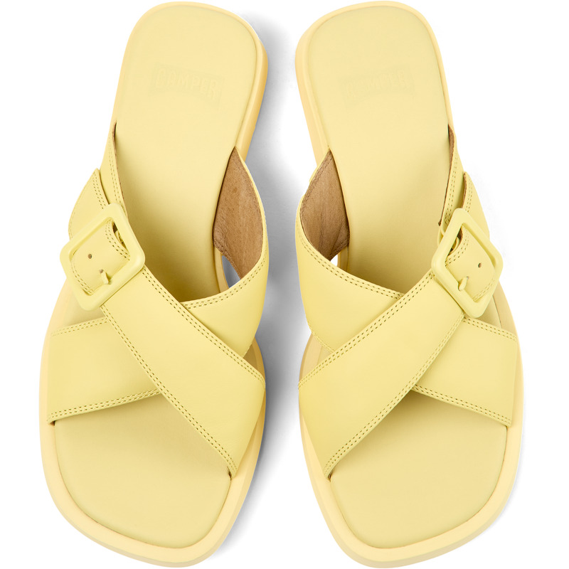 Camper Dana - Sandals For Women - Yellow, Size 39, Smooth Leather