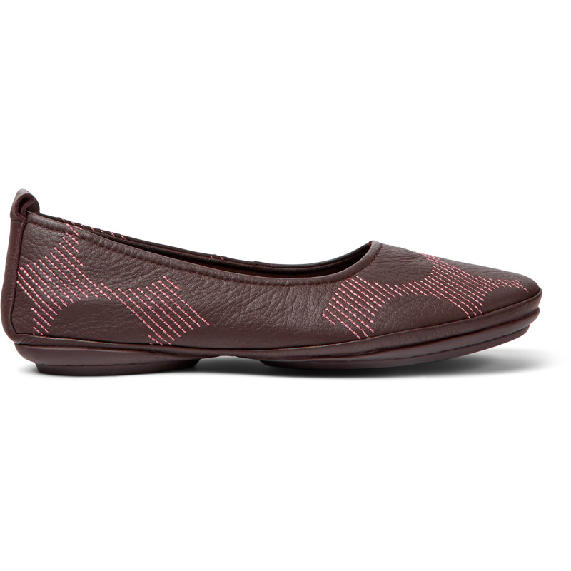 CAMPER Twins - Ballerinas For Women - Pink,Burgundy, Size 42, Smooth Leather
