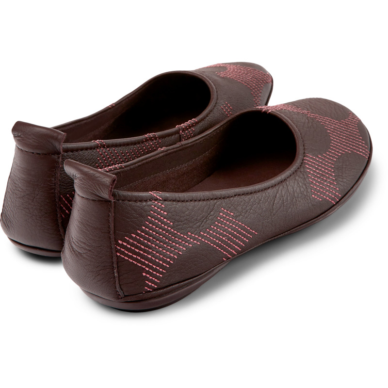 CAMPER Twins - Ballerinas For Women - Pink,Burgundy, Size 36, Smooth Leather