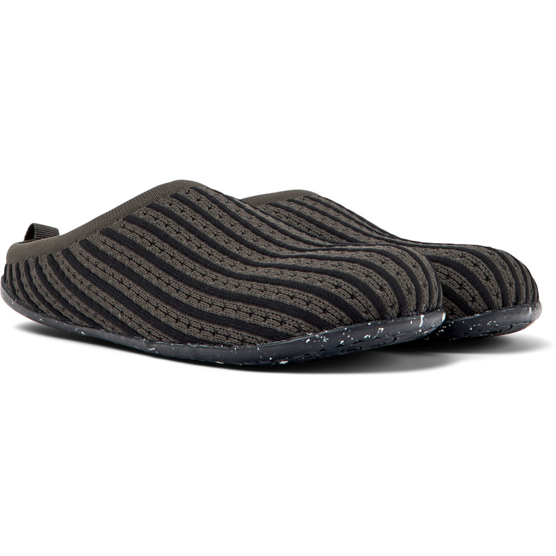 Camper Wabi - Slippers For Women - Grey, Black, Size 37, Cotton Fabric