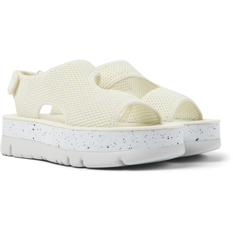 CAMPER Oruga Up - Sandals For Women - White, Size 35, Cotton Fabric