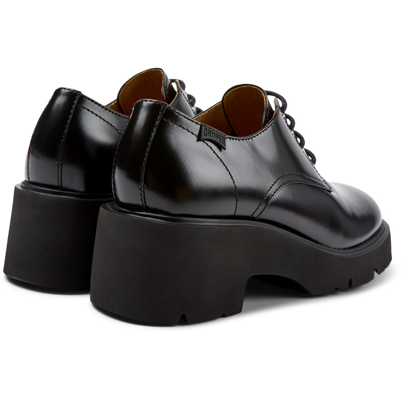 CAMPER Milah - Zapatos De Cordones Para Mujer - Negro, Talla 38, Piel Lisa