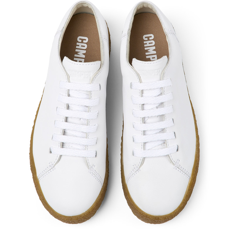 CAMPER Peu Terreno - Lace-up For Women - White, Size 37, Smooth Leather
