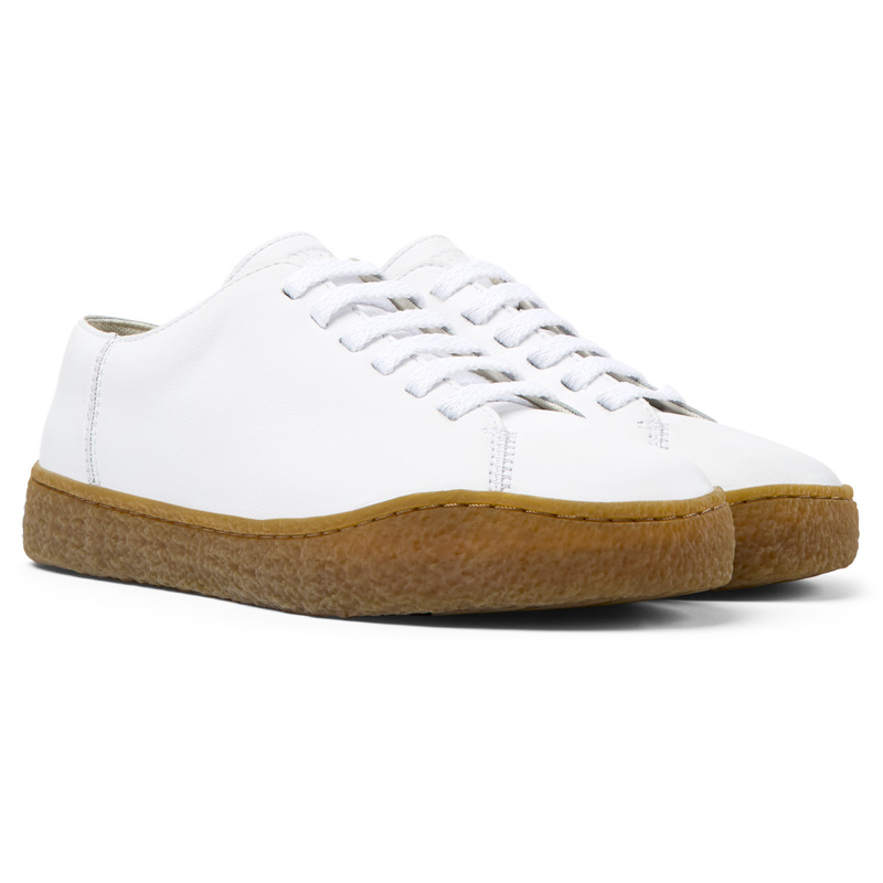 CAMPER Peu Terreno - Lace-up For Women - White, Size 41, Smooth Leather