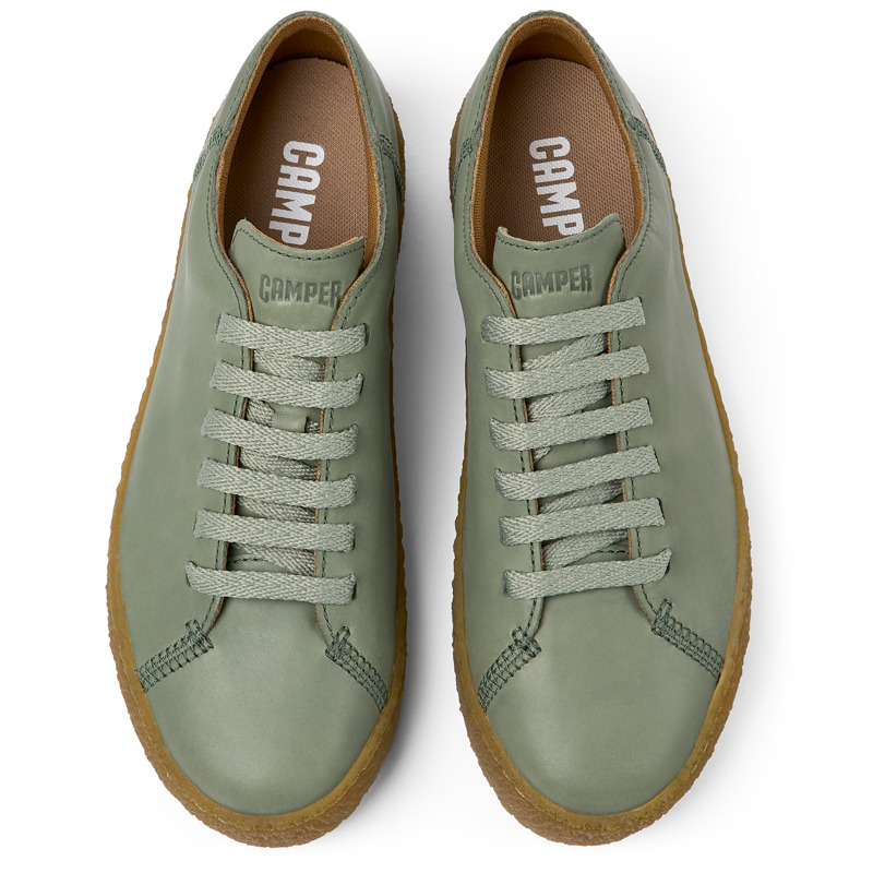 CAMPER Peu Terreno - Lace-up For Women - Green, Size 39, Smooth Leather