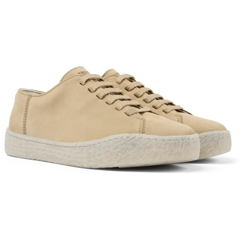 Camper Peu Terreno - Lace-Up For Women - Beige, Size 38, Suede