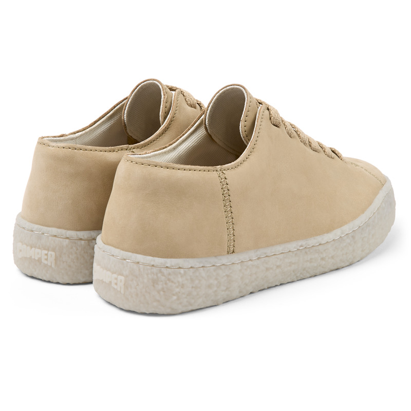 Camper Peu Terreno - Lace-Up For Women - Beige, Size 38, Suede
