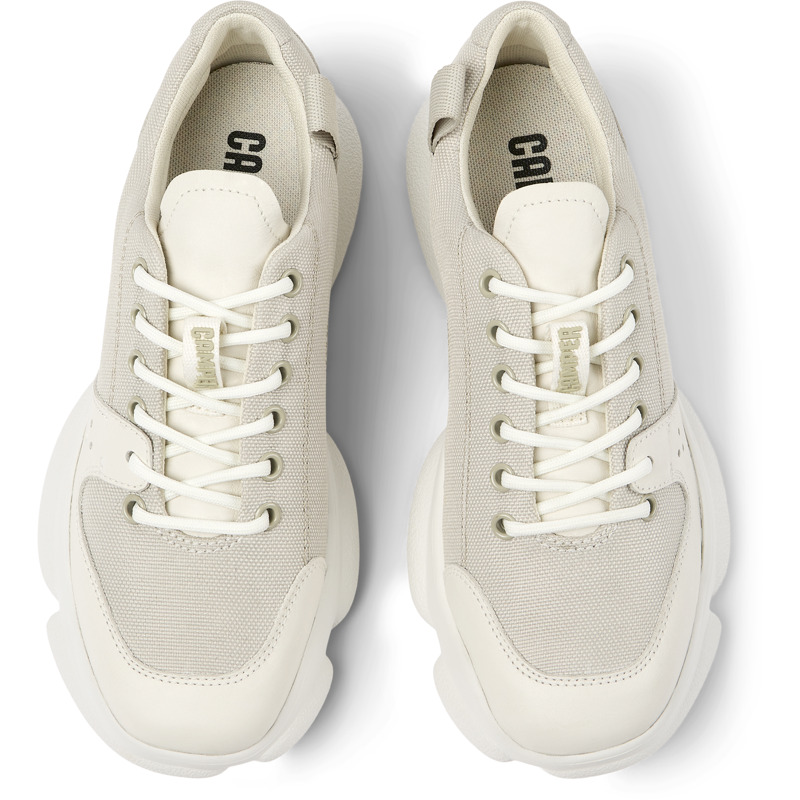 CAMPER Karst - Sneaker Per Donna - Grigio,Bianco, Taglia 41, Tessuto In Cotone/Pelle Liscia