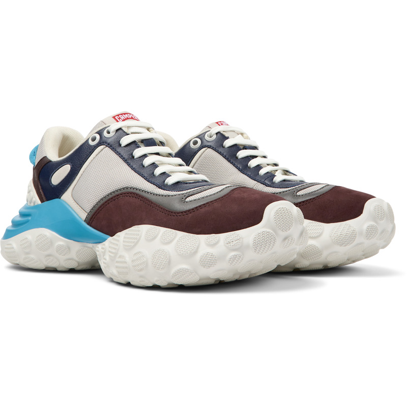 CAMPER Pelotas Mars - Sneakers For Women - Grey,Burgundy,Blue, Size 37, Cotton Fabric/Smooth Leather