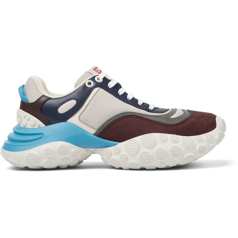 CAMPER Pelotas Mars - Sneakers For Women - Grey,Burgundy,Blue, Size 36, Cotton Fabric/Smooth Leather