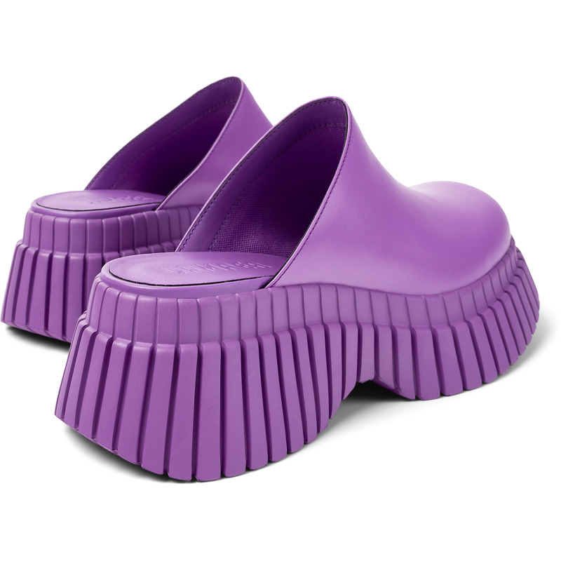 CAMPER BCN - Clogs For Women - Purple, Size 8, Smooth Leather