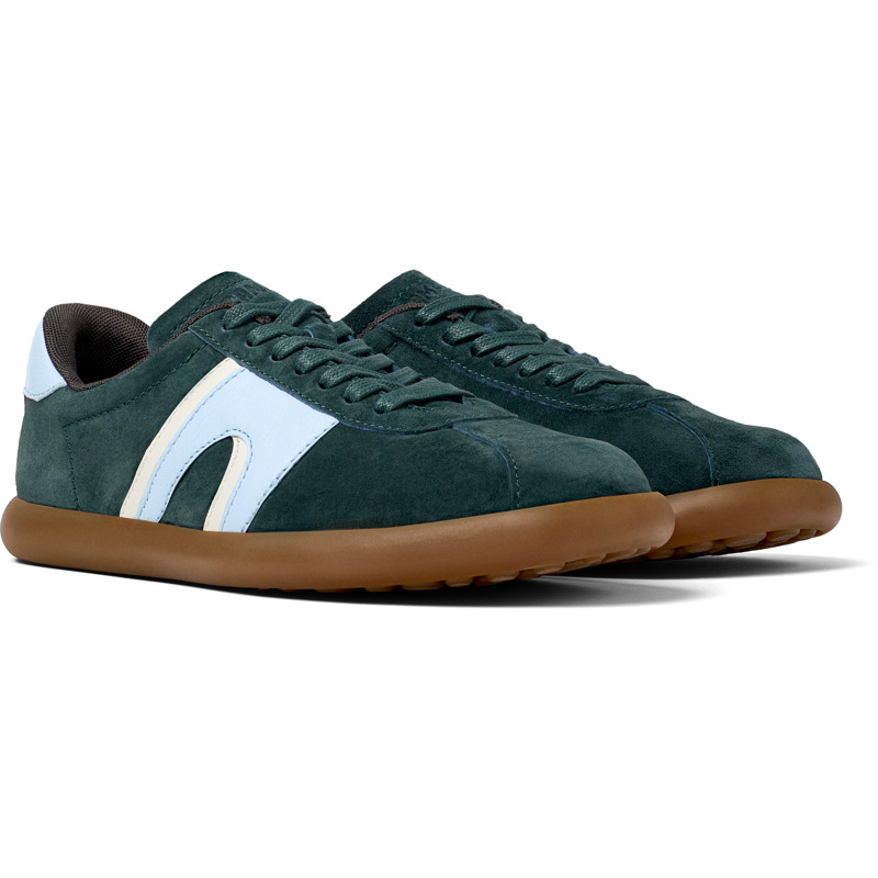 Camper Pelotas Soller Suede Sneakers In Green