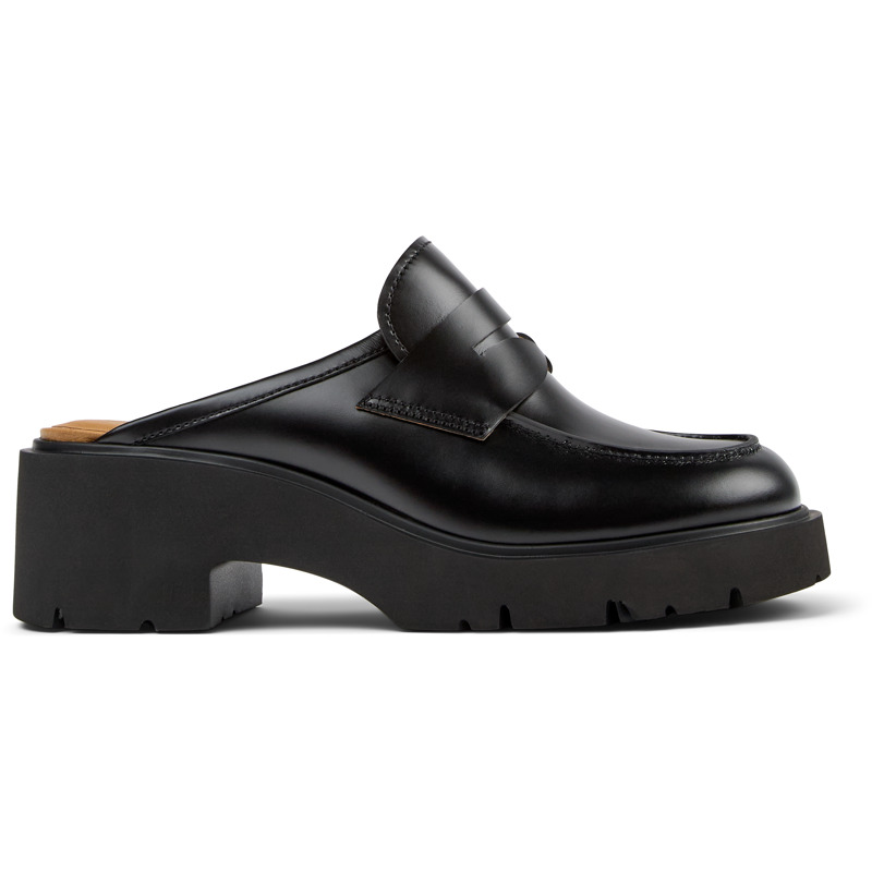 CAMPER Milah - Mules para Mujer - Negro, talla 37, Piel Lisa