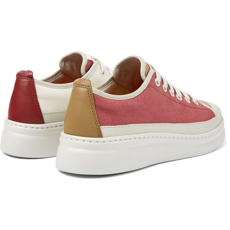 CAMPER Twins - Sneakers For Women - White,Brown,Red, Size 39, Cotton Fabric/Smooth Leather