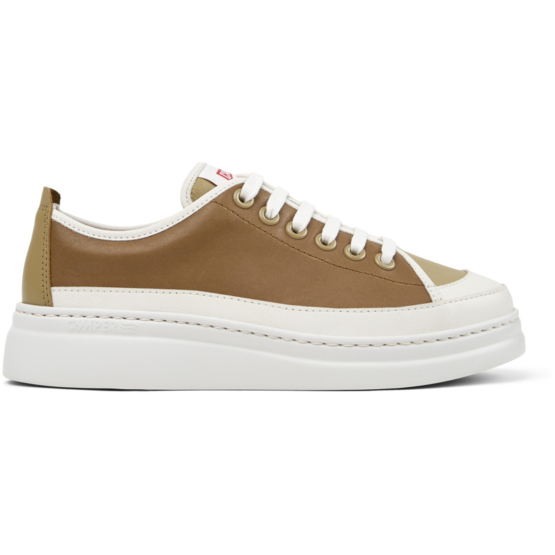 CAMPER Twins - Zapatillas para Mujer - Marron,Blanco,Verde, talla 35, Piel Lisa