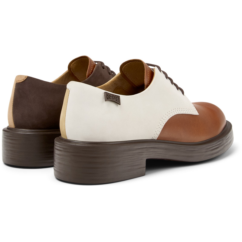 CAMPER Twins - Platte Schoenen Voor Dames - Bruin,Wit,Beige, Maat 38, Smooth Leather