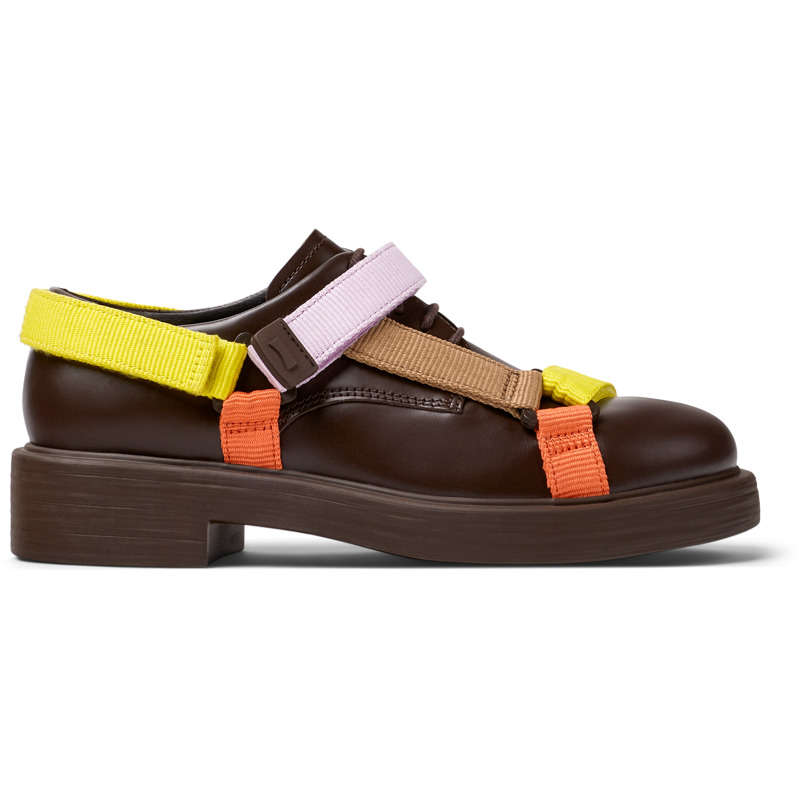 CAMPER Twins - Zapatos de vestir para Mujer - Marron,Amarillo,Violeta, talla 35, Piel Lisa/Textil