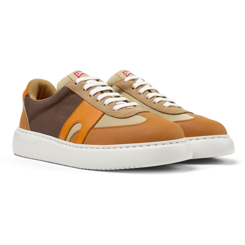 Camper Runner K21 Sneakers In Beige,brown,orange