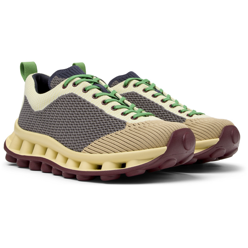 Camper X Sunnei Pelotissima Sneakers In Grey,yellow,beige