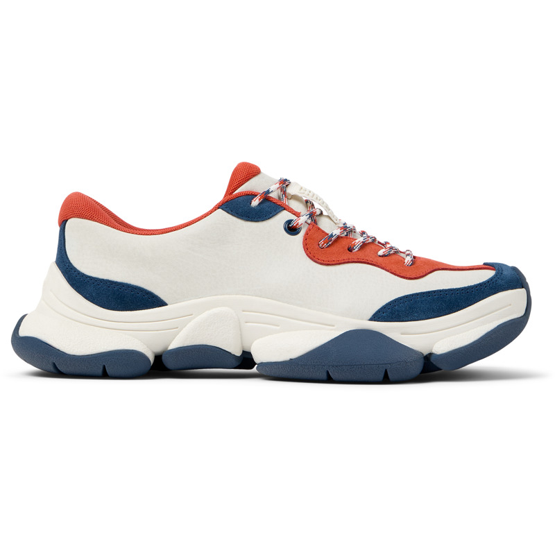 CAMPER Karst 2 - Casual para Mujer - Blanco,Azul,Naranja, talla 38, Piel Lisa/Piel Vuelta