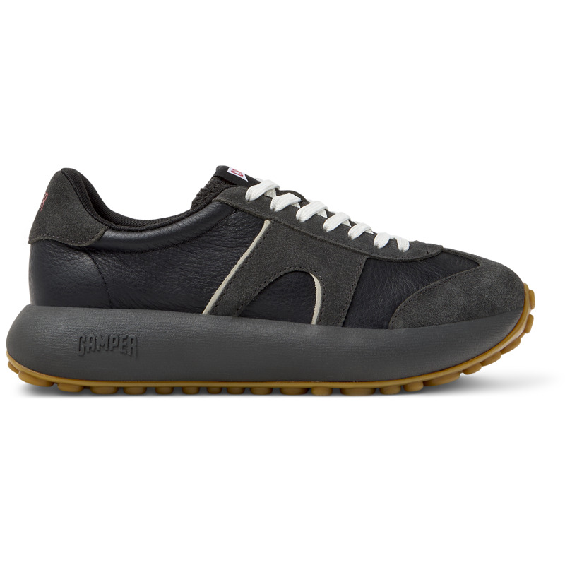 Camper Pelotas Athens Leather Suede Sneakers In Black