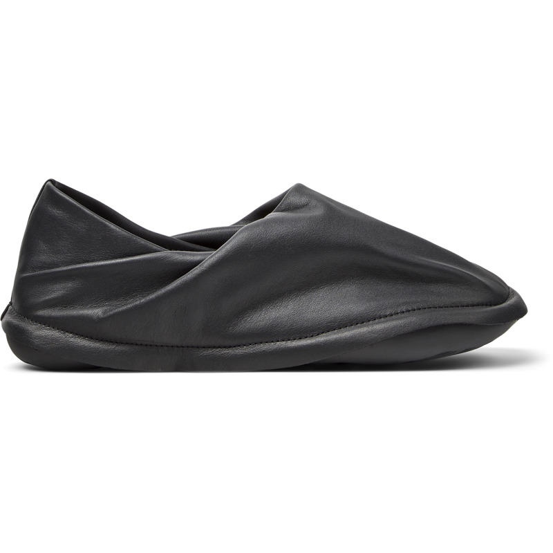 Camper X Issey Miyake Peu Form Leather Slippers In Black