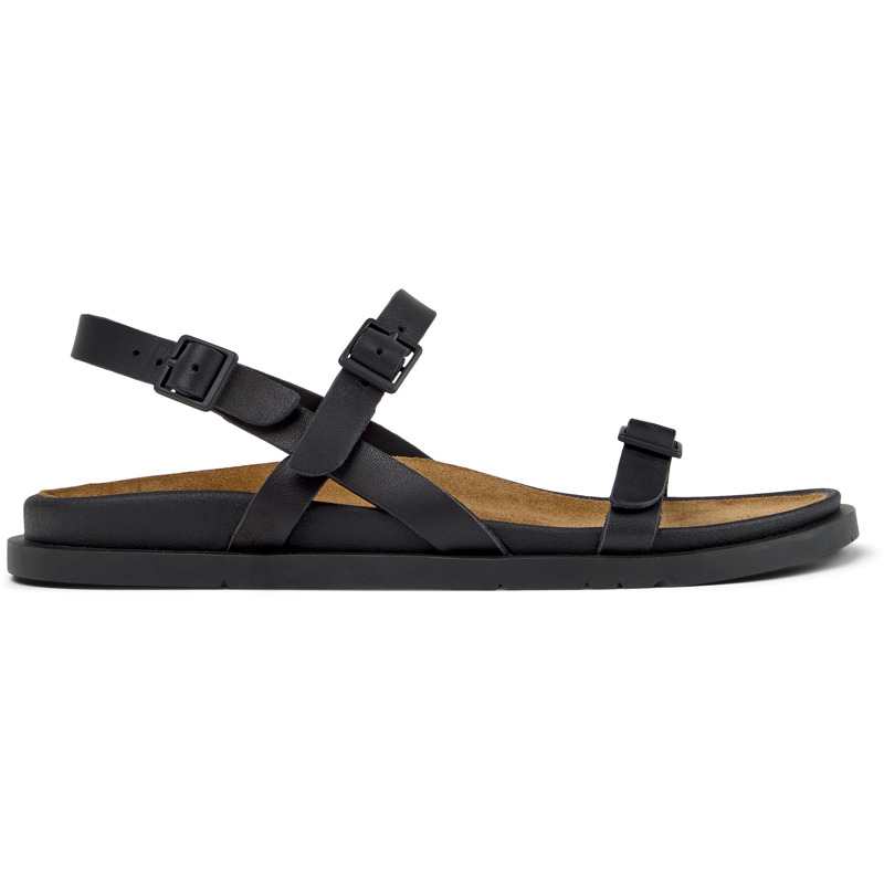 CAMPER Lluc Sandal - Sandalias para Mujer - Negro, talla 35, Piel Lisa
