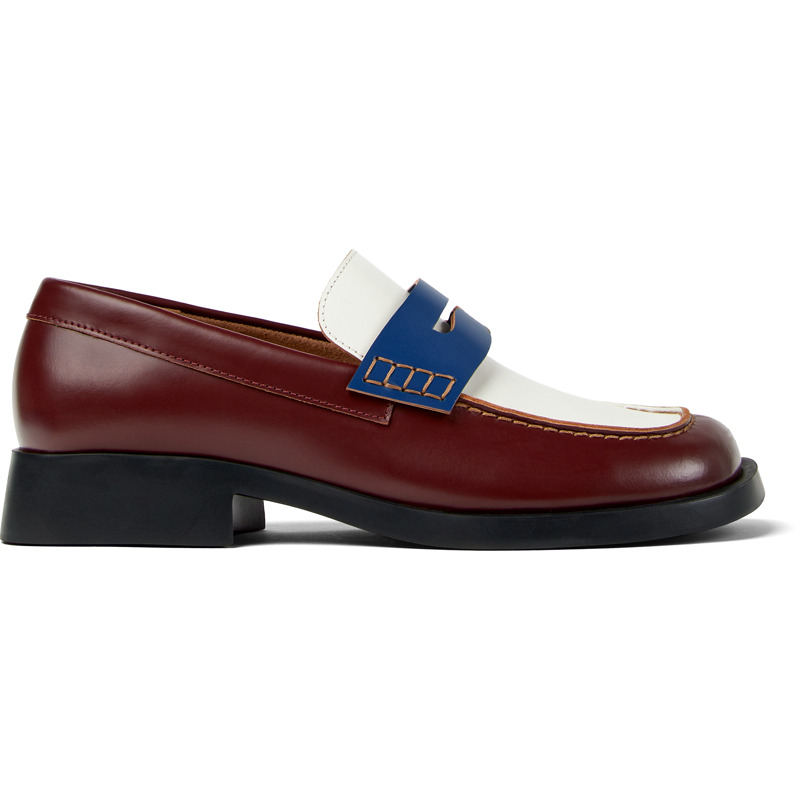 CAMPER Twins - Επίσημα παπούτσια Για Γυναικεία - Μπορντό,Λευκό,Μπλε, Μέγεθος 41, Smooth leather