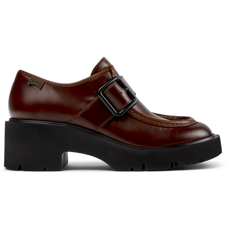 Camper Milah Buckle-strap Platform Loafers In Brown