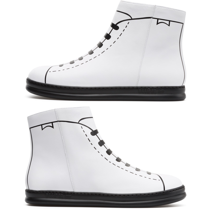 CAMPER Twins - Ankle Boots For Men - White, Size 39, Smooth Leather