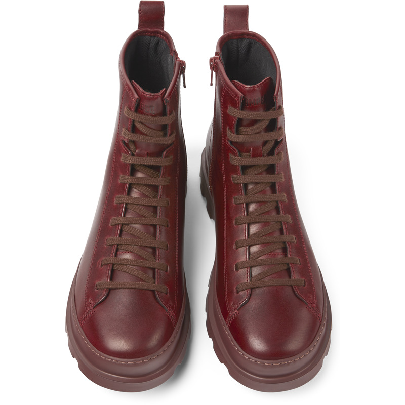 CAMPER Brutus - Ankle Boots For Men - Burgundy, Size 9.5, Smooth Leather